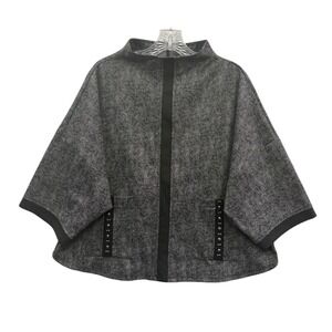 Joseph Ribkoff Herringbone Funnel Neck Cape Top Office Boxy Relaxed Chic 8